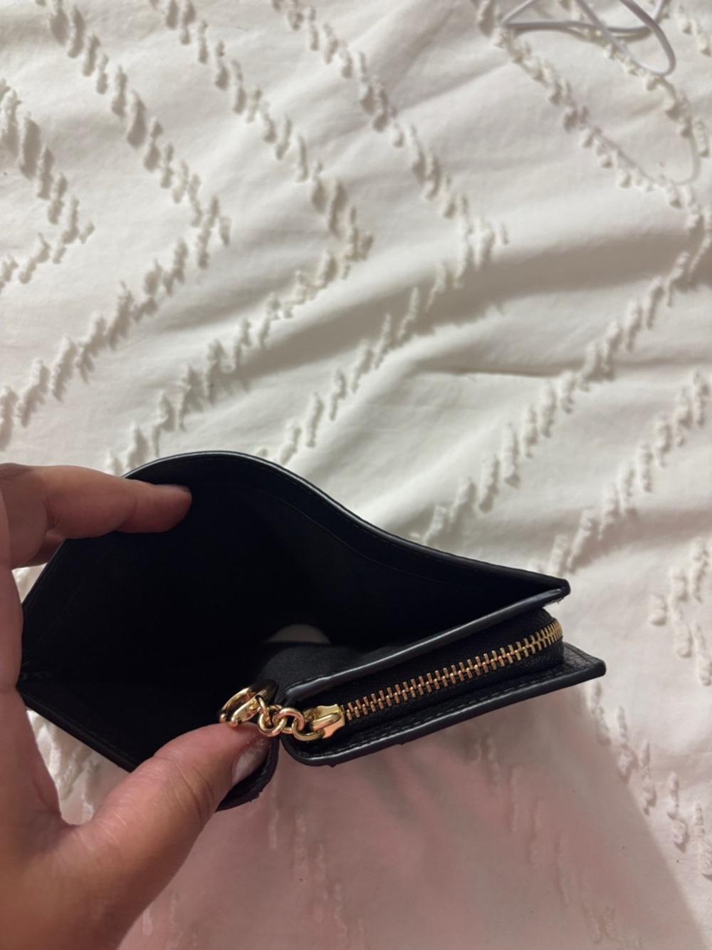 Coach Black Pebbled Leather Small Wallet with Gold Logo - Picture 3 of 6